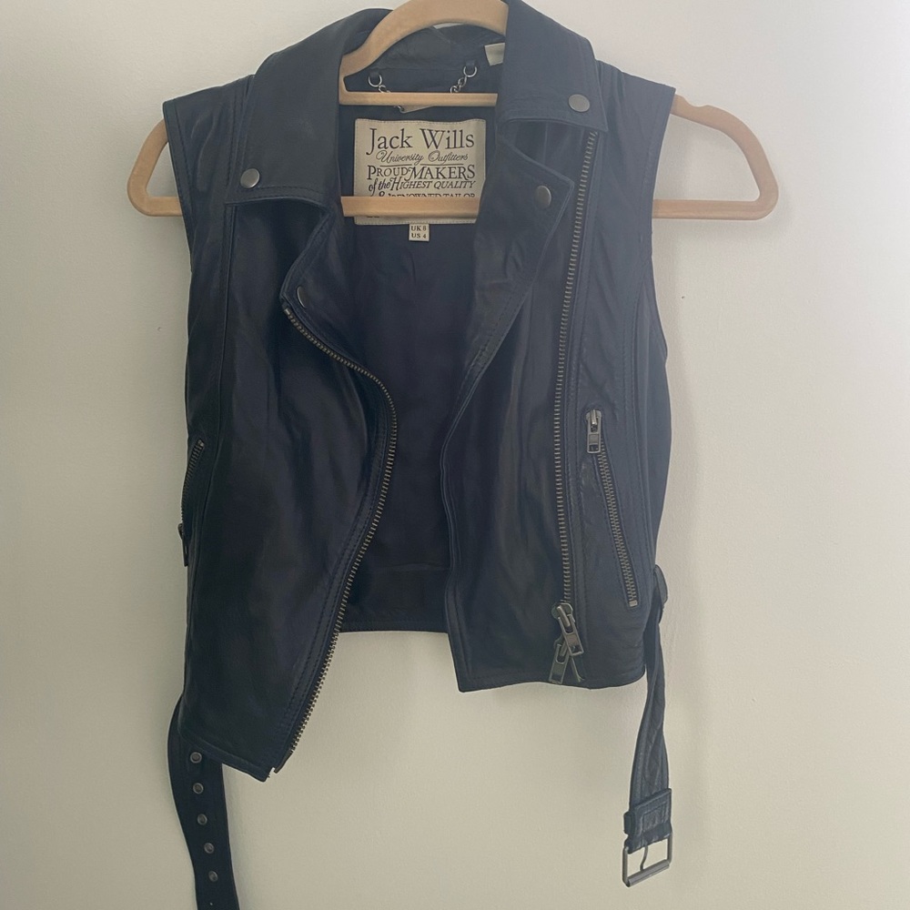 Jack Wills leather vest -size 4